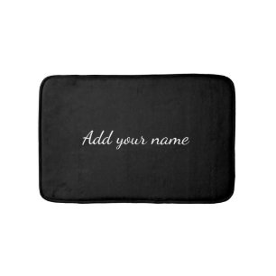 Black solid add name text message here throw pillo badematte