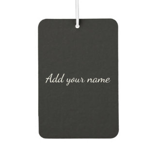 Black solid add name text message throw pillo autolufterfrischer