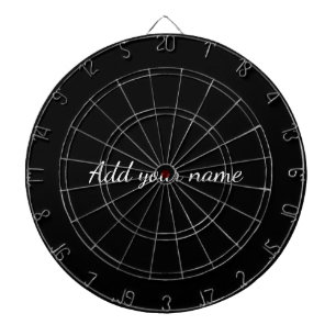 Black solid add name text message throw pillo dartscheibe