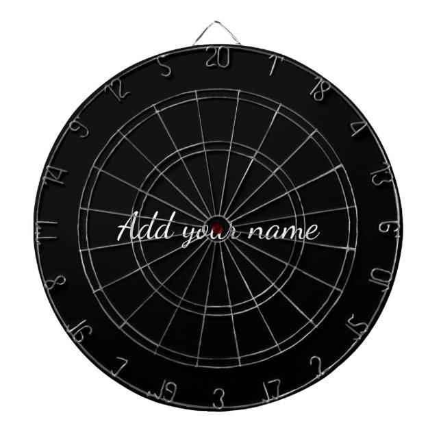 Black solid add name text message throw pillo dartscheibe (vorne)
