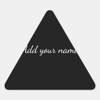 Black solid add name text message throw pillo dreieckiger aufkleber