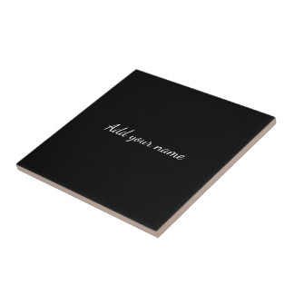 Black solid add name text message throw pillo fliese