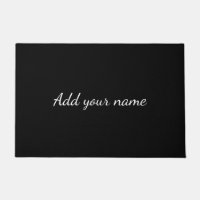 Black solid add name text message throw pillo