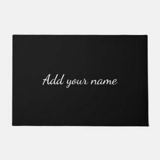 Black solid add name text message throw pillo fußmatte