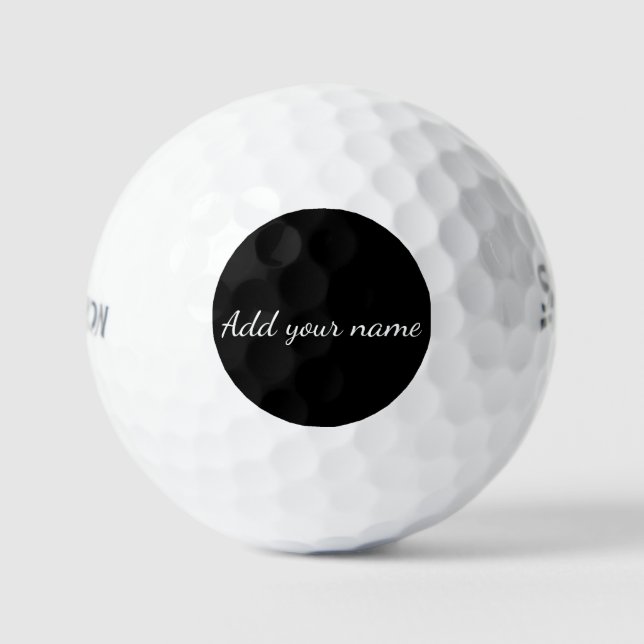 Black solid add name text message throw pillo golfball (Vorderseite)