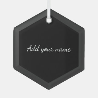 Black solid add name text message throw pillo ornament aus glas