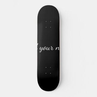 Black solid add name text message throw pillo skateboard