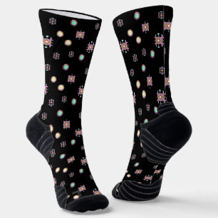 Black Solid Noah Circle Pattern Socken