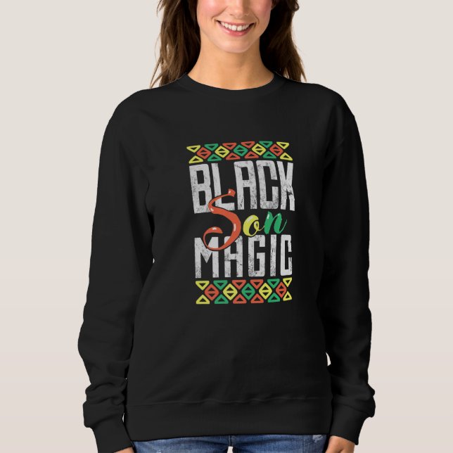 Black Son Magic African American Black Pride Men B Sweatshirt (Vorderseite)