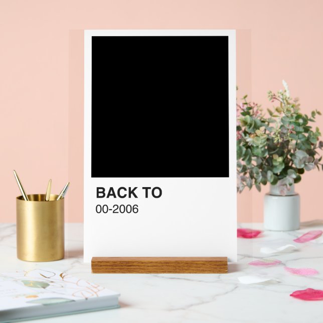 Black Song Album - weißer Hintergrund Acrylschild (Hochzeit)