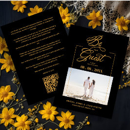 Black Sophisticated Minimal Photo Elegant Script Save The Date