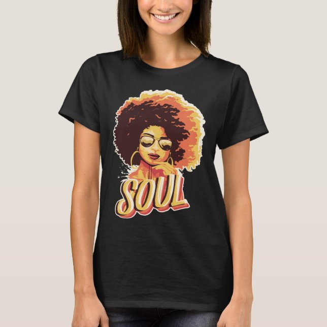 Black Soul Queen Jazz Singing Musician Soul Artist T-Shirt (Vorderseite)