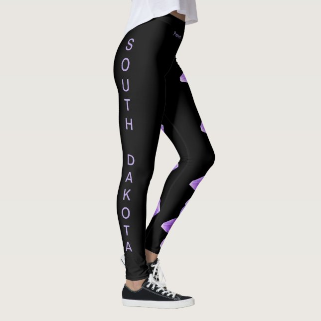 Black South Dakota Staat Pasque Blume Leggings (Rechts)