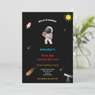 BLACK SPACE BIRTHDAY INVITATION EINLADUNG