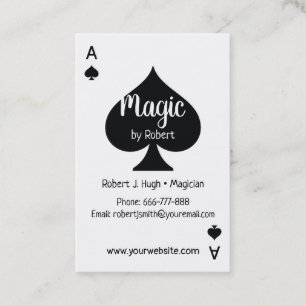 Black Spade Ace Poker Visitenkarte