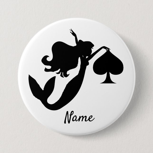 Black Spade Mermaid Silhouette Thunder_Cove Button (Vorderseite)