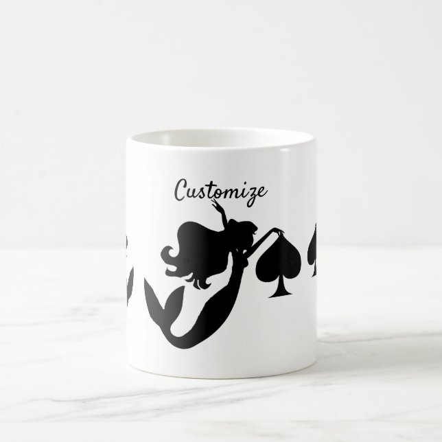 Black Spade Mermaid Silhouette Thunder_Cove Kaffeetasse (Mittel)