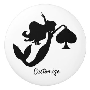Black Spade Mermaid Silhouette Thunder_Cove Keramikknauf