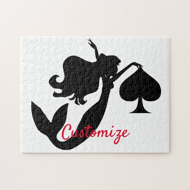 Black Spade Mermaid Silhouette Thunder_Cove Puzzle (Horizontal)