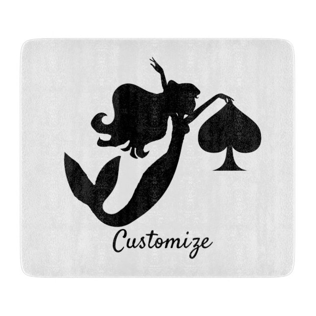 Black Spade Mermaid Silhouette Thunder_Cove Schneidebrett (Vorderseite)