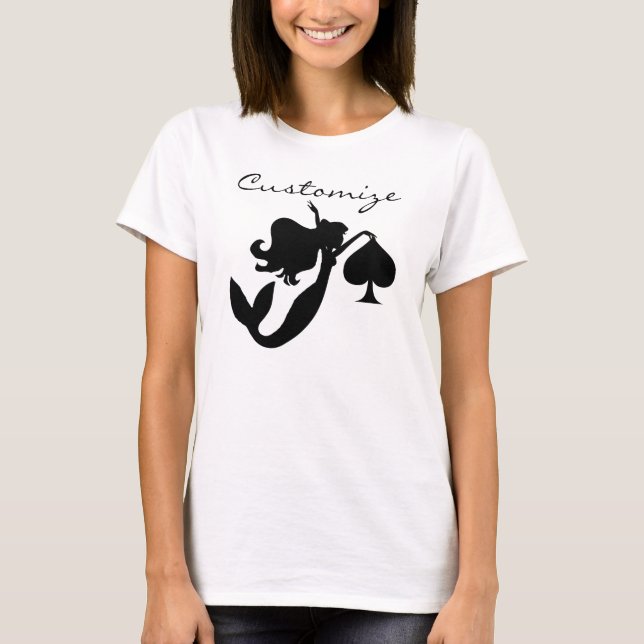 Black Spade Mermaid Silhouette Thunder_Cove  T-Shirt (Vorderseite)
