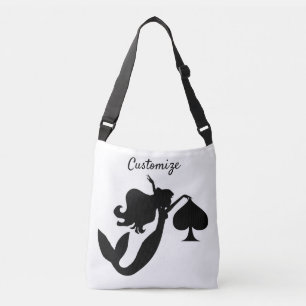 Black Spade Mermaid Silhouette Thunder_Cove Tragetaschen Mit Langen Trägern