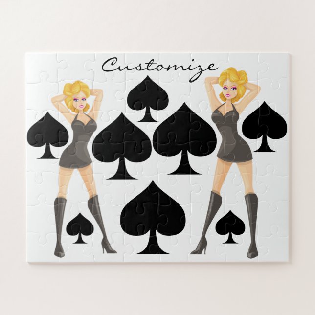 Black Spades Blonde Queen Thunder_Cove Puzzle (Horizontal)