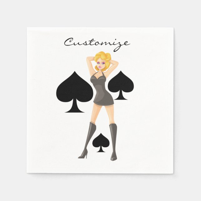 Black Spades Blonde Queen Thunder_Cove Serviette (Vorderseite)