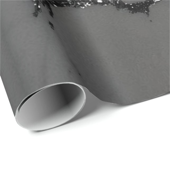 Black Spark Graphite Glitzer Marmorstein Lux Grau Geschenkpapier (Rolleneckpunkt)