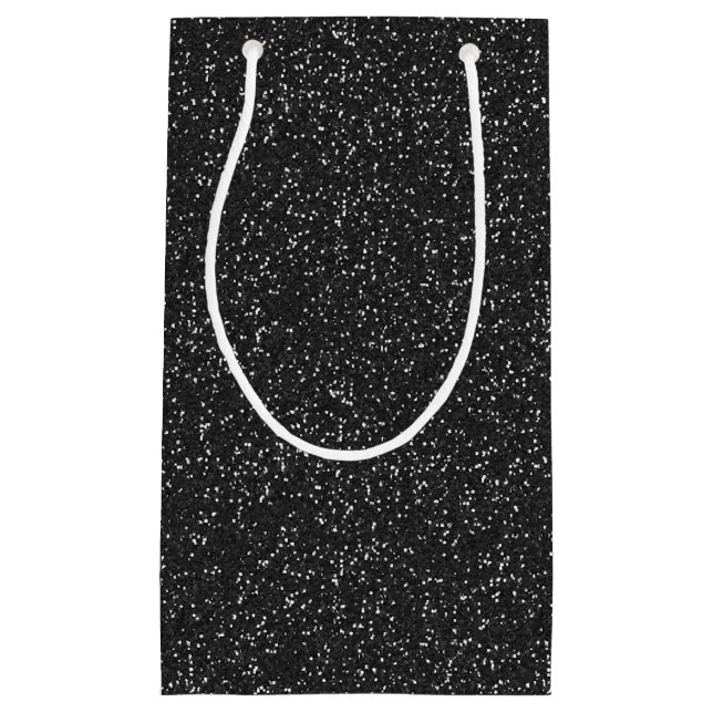Black Sparkle Glitzer Geschenktasche Kleine Geschenktüte (Vorderseite)