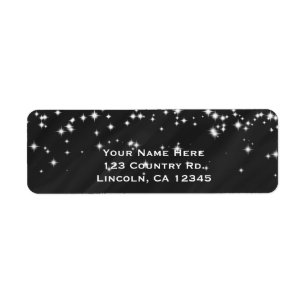 Black & Sparkle Stars Elegant Glamour Einladung