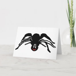 Black Spider Funny Cartoon Halloween Karte