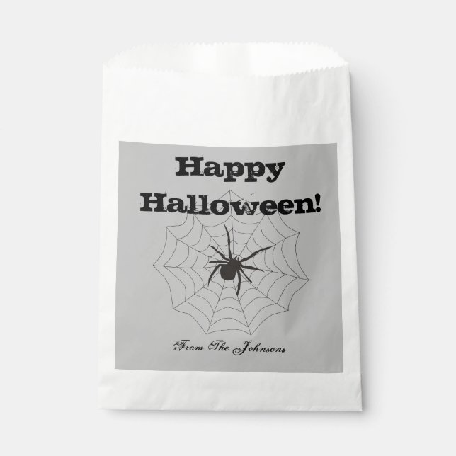 Black Spider Gray Paper Halloween-Party Fevor Bag Geschenktütchen (Vorderseite)