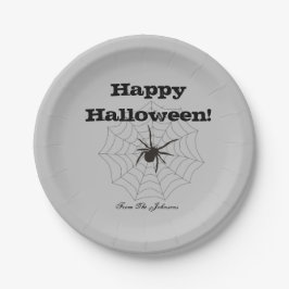 Black Spider Gray Paper Halloween-Party Teller