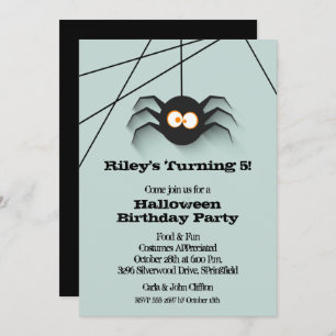 Black Spider Halloween Geburtstagsparty Einladung