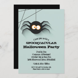 Black Spider Halloween-Party Einladung