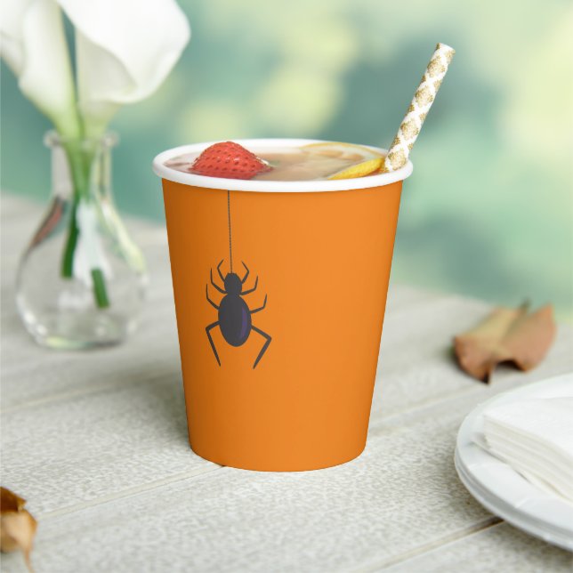 Black Spider Halloween-Party Pappbecher (In Situ)