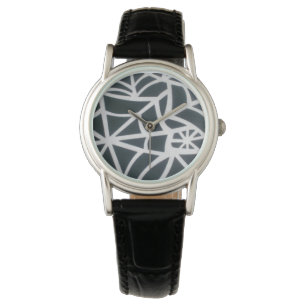 Black Spider Web Black Leather Wrist Watch Design Armbanduhr