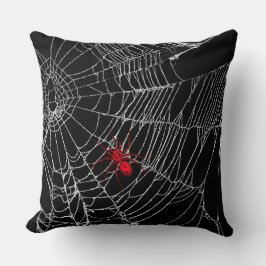 Black Spider Web Goth Grunge Halloween Creepy Kissen