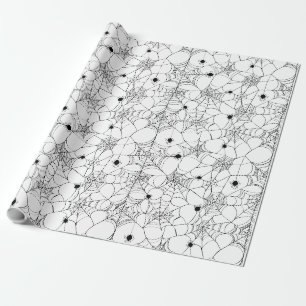 Black Spider Web Halloween Geschenkpapier