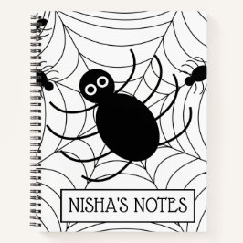 Black Spider Web Halloween Spooky Notizbuch