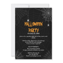 Black Spider Web Typografy Halloween-Party