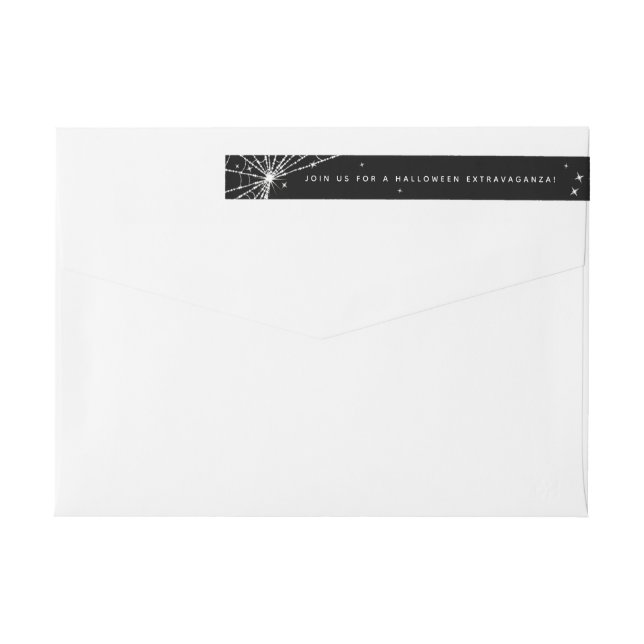 Black Spider Web Wraparound Address Label (Rückseite)