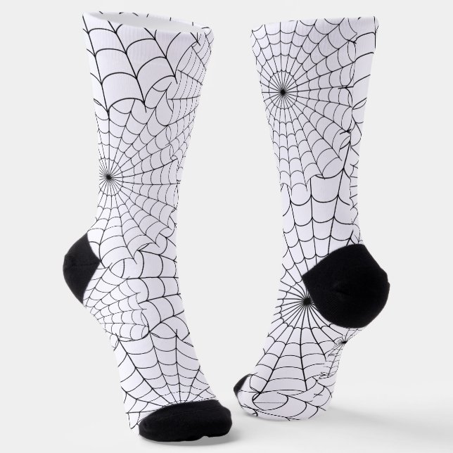 Black Spiderweb Halloween Socken (Gewinkelt)