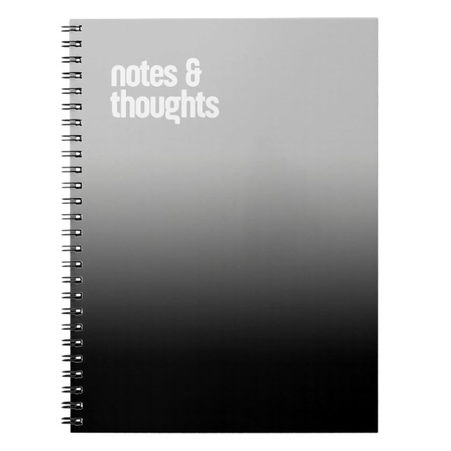 Black Spiral Notebook - "Notizen & Gedanken" Notizblock (Vorderseite)