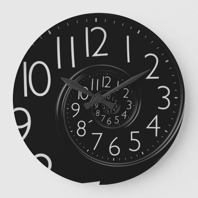 black spirals wall clock große wanduhr (Vorderseite)
