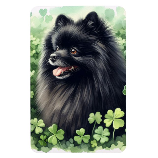 Black Spitz St Patricks Day Flexibel Magnet (Vertikal)
