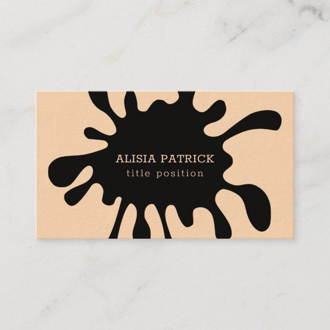 Black Splash Business Card Visitenkarte (Vorderseite)
