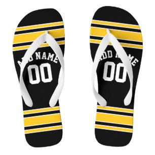 Black Sports Jersey Individuelle Name Number Flip Flops