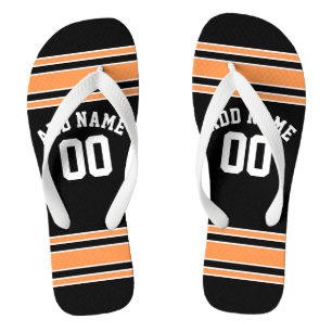 Black Sports Jersey Individuelle Name Number Flip Flops